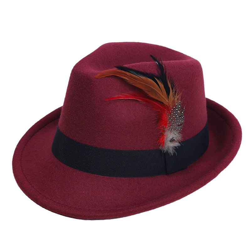 Hot-Selling Feather Top Hat Br - Fedora Hat Wool บทวิจารณ์และราคา