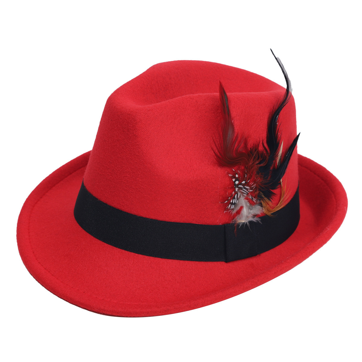 Hot-Selling Feather Top Hat Br - Fedora Hat Wool บทวิจารณ์และราคา