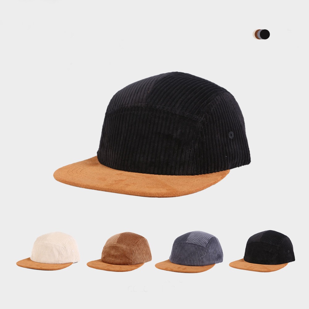 Versatile Retro Flat Brim Base - Corduroy Cap 5 Panel บทวิจารณ์และราคา