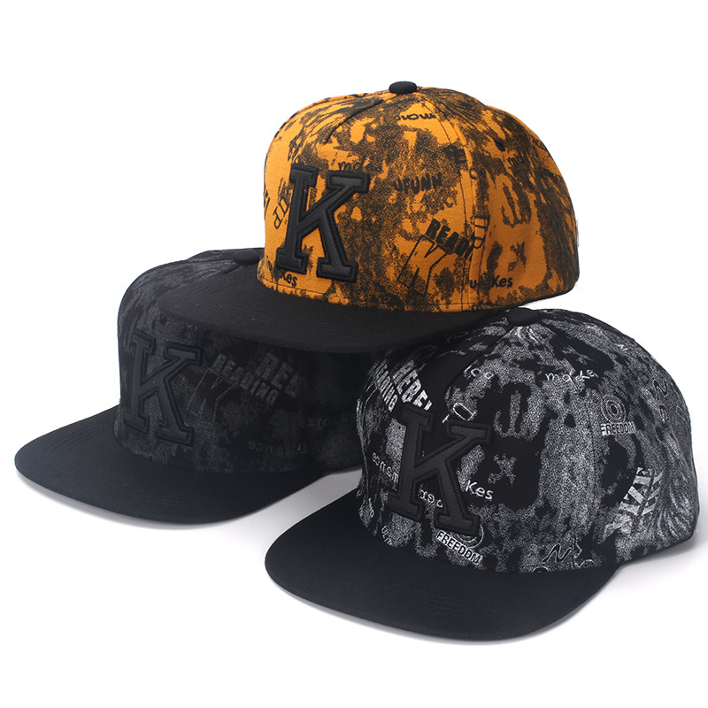 K Letter Hip Hop Baseball Caps - Snapback Hat Flat บทวิจารณ์และราคา